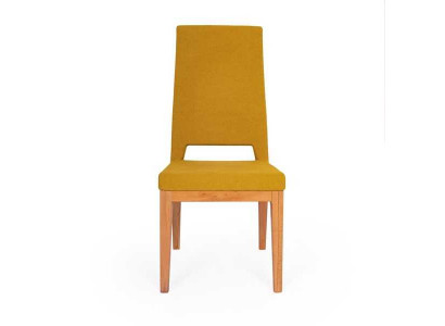 Gele eetkamerstoel woonkamerfauteuil éénpersoons houten poten moderne stoelen stoel