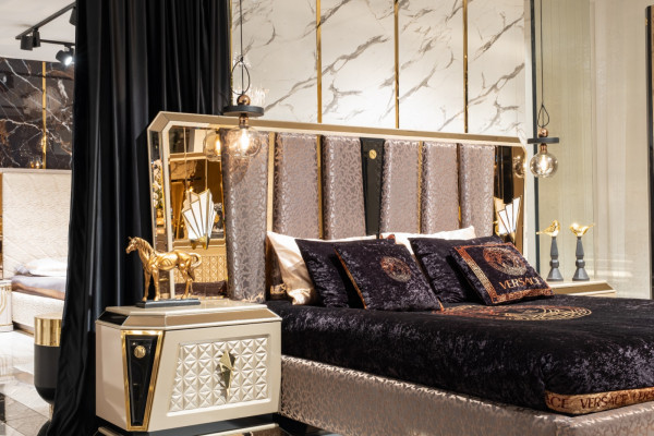 Slaapkamer compleet set 3-delig dubbel bed 2x nachtkastjes luxe inrichting