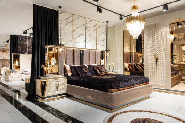 Slaapkamer compleet set 3-delig dubbel bed 2x nachtkastjes luxe inrichting