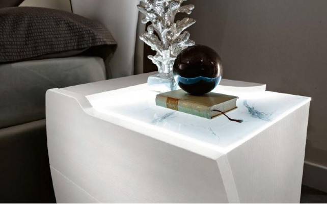Slaapkamer Bed Nachtkastje Dressoir Spiegel Set Wit Modern Luxe Set 5-delig
