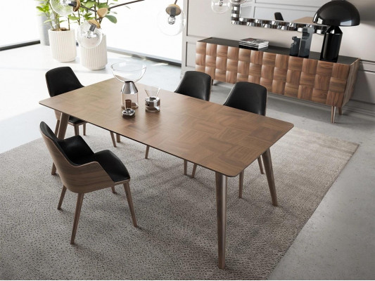 Compleet set 7-delig eetkamer eettafel Nieuw 4x Stoelen Luxe dressoir met spiegel