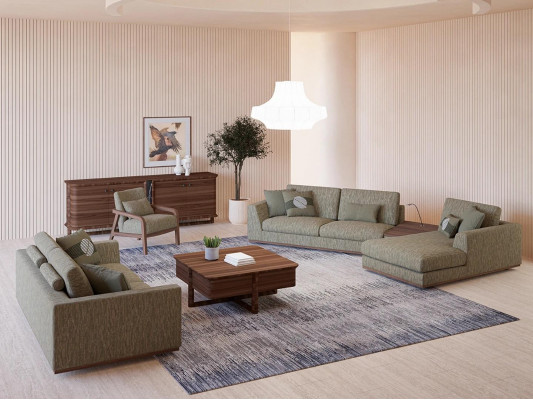 Complete bankstel 3-delig tweezits bank ontspanning hoekbank L-vorm modern fauteuil