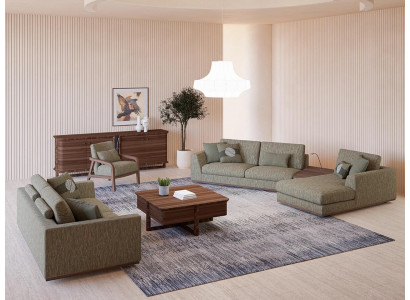 Complete bankstel 3-delig tweezits bank ontspanning hoekbank L-vorm modern fauteuil