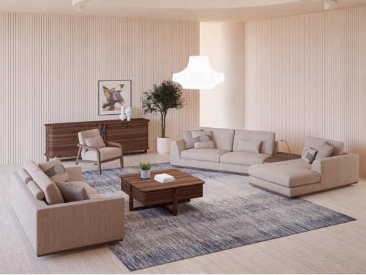 Luxe bankstel hoekbank L-vorm tweezitsbank Luxe fauteuil gestoffeerde meubels