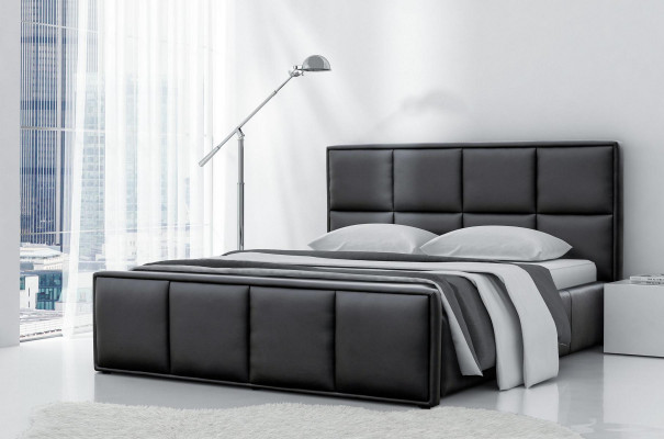 Tweepersoonsbed Bedframe Bed Meubels Gestoffeerd Bed Bedden Polyester Modern Zwart