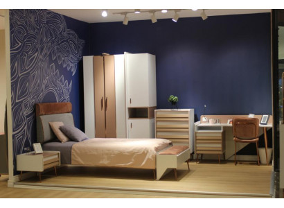 Kinderkamer Set Bed + Nachtkastje + Bank Modern Set Bed 3-delig. Bank Compleet