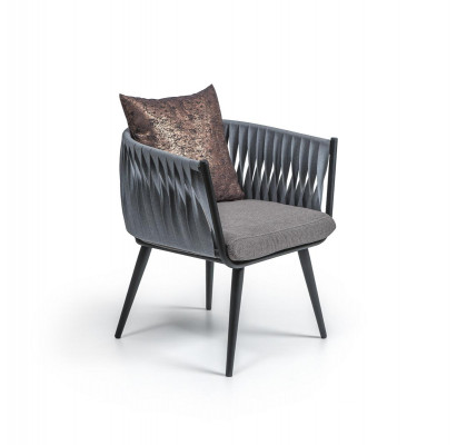 Grijze armleuningstoel Nieuwe meubels Eetkamer Ontwerperstoel met armleuningen