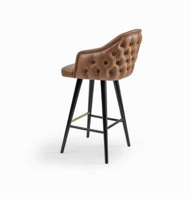 Luxe Chesterfield barkruk bruin stoel kruk bar modern nieuw meubilair
