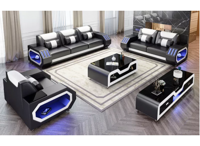 Moderne lederen bankstel bank bekleding sofa garnituren lederen bank dressoir nieuw