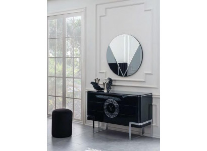 Zwarte luxe dressoir sideboard met roestvrijstalen poten slaapkamermeubels nieuw