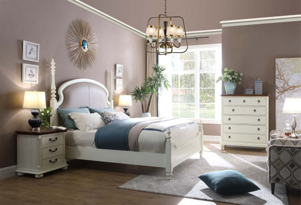 Bed nachtkastje kruk 4-delige slaapkamer set Ontwerp Modern Luxe Bedden Nieuw.