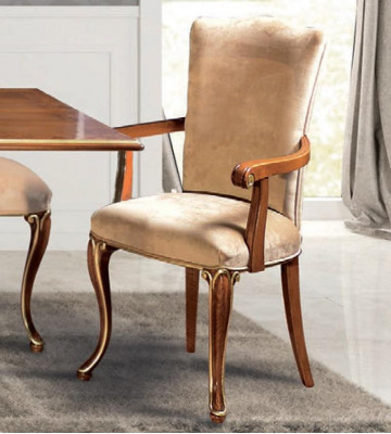 Stoel 1-zits eetkamer houten fauteuil Italië meubel ontwerp klassieke leunstoelen