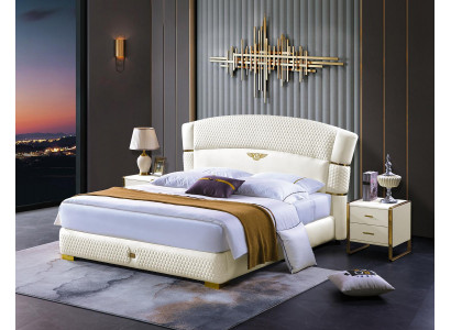 Slaapkamer Bed Nachtkastjes 3-delige set Luxe Design Bedden Hout Tweepersoonsbed