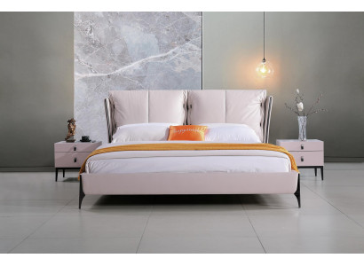 Bed leder 2x nachtkastje 3-delig slaapkamer set meubels Modern Luxe Bedden