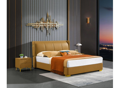 Slaapkamer set Bed Nachtkastje Ontwerp Moderne Bedden Groep Leer