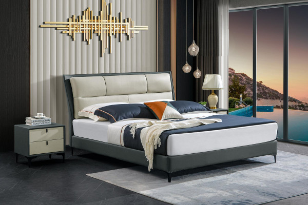 Slaapkamer Bed Nachtkastjes 3-delig set Luxe Design Bedden Hout Tweepersoonsbed