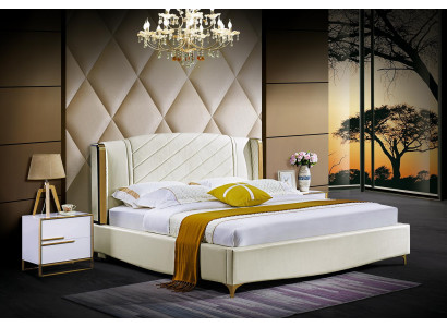 Ontwerper gestoffeerd tweepersoonsbed bedden bed slaapkamer echtelijk bed textiel leer nieuw