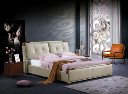 Bedbekleding design luxe dubbele decoratie hotelbedden slaapkamer leer