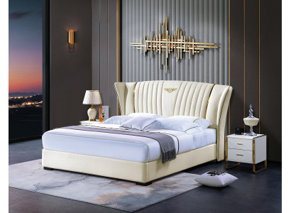 Houten bed Bed Tweepersoonsbed Echt hout Slaapkamer Hotel Bedden 180x200cm Leren bed