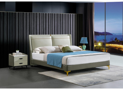 Tweepersoonsbed Luxe meubels Bedden Slaapkamer Dubbel Bed Beige Hotel