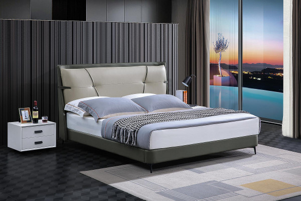 Luxe meubels bedden tweepersoonsbed slaapkamer dubbel bed beige hotelinrichting