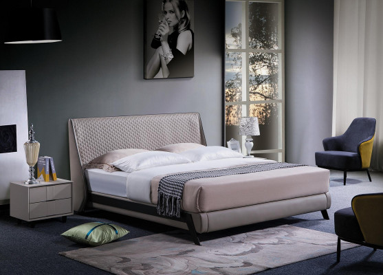 Luxe slaapkamer bed gestoffeerd design 180x200 dubbele hotelbedden textiel nieuw