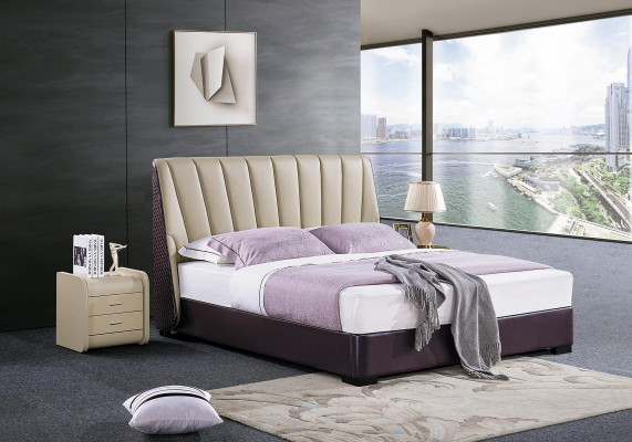 Bed Luxe slaapkamerontwerp Bedden Textiel Hout Bedframe Nieuw
