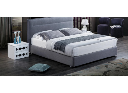 Luxe boxspring bed stof hotel blauwe bedden slaapkamer meubels design dubbel.