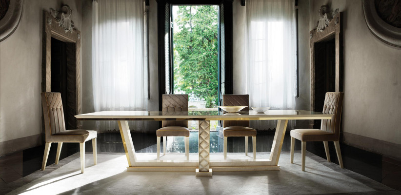 Eetkamer + 6 stoelen + dressoir spiegel 2x vitrine eettafel 11-delige set garnituur