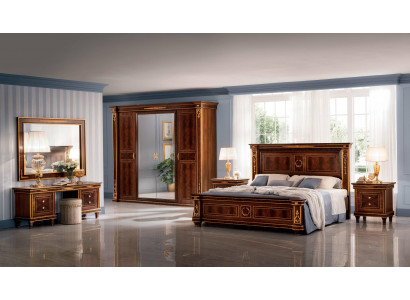 Slaapkamer set Bed Nachtkastje Commode Spiegel Kruk Nieuw 7-delig Barok