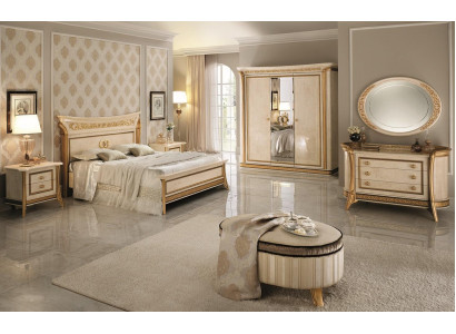Slaapkamer set Design Bed 2x Nachtkastje Commode Kruk arredoclassic 7 delig.