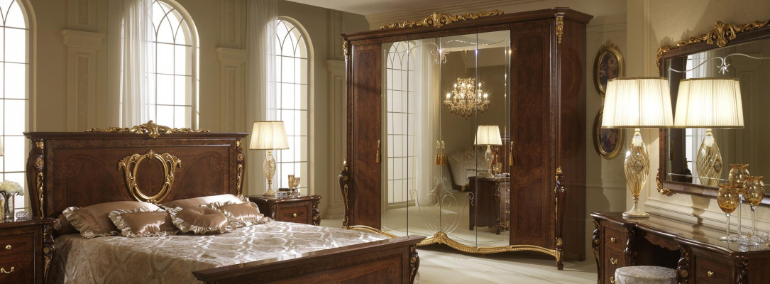 Slaapkamerset 6-delig. Design luxe meubels bed nachtkastje commode Arredoclassic.