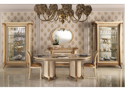 Eettafel tafel meubels dressoir vitrine set 5-delige groep design eetkamerset
