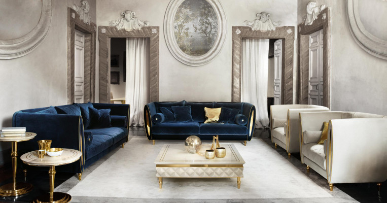 Zitbank Bank Bankstel 3 + 2 + 1 Woonkamer Designer Meubels Klassiek