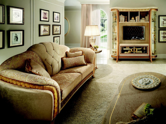 Luxe klasse 3+2+1 Italiaanse meubelsofaset bank bank nieuw arredoclassic™