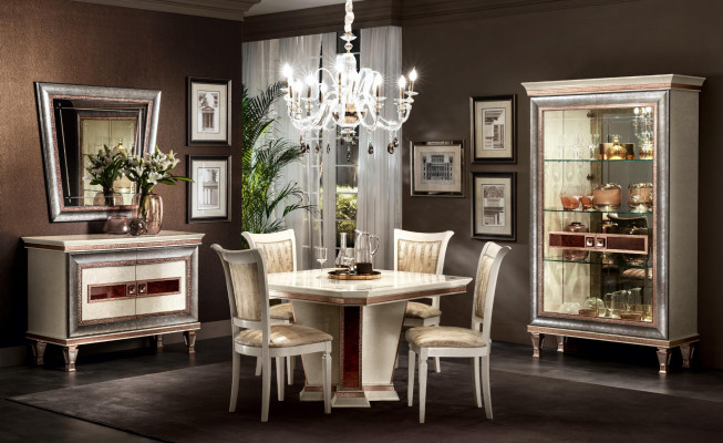 Eettafel 4x stoelen dressoir 8-delig eetkamer set groep garnituur tafel zitgroep