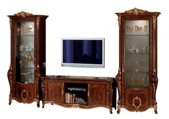 Woonkamerset Ontwerper Woonkamer Dressoir 2x Vitrine 3-delige Woonwand Nieuw  Woonkamerset Ontwerper Woonkamer Dressoir 2x Vitrine 3-delige Woonwand Nieuw