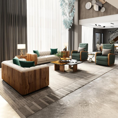 Luxe meubels bankstel bank Bankbekleding designmeubels 4-delig leer