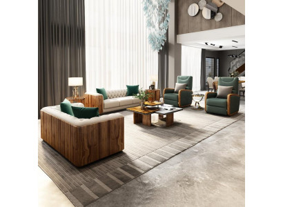 Luxe meubels bankstel bank Bankbekleding designmeubels 4-delig leer