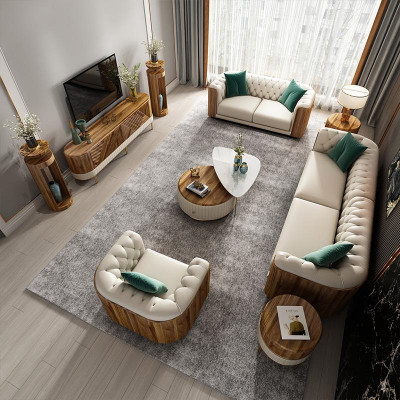 Luxe meubels bankstel bank Bankbekleding designmeubels 4-delig leer
