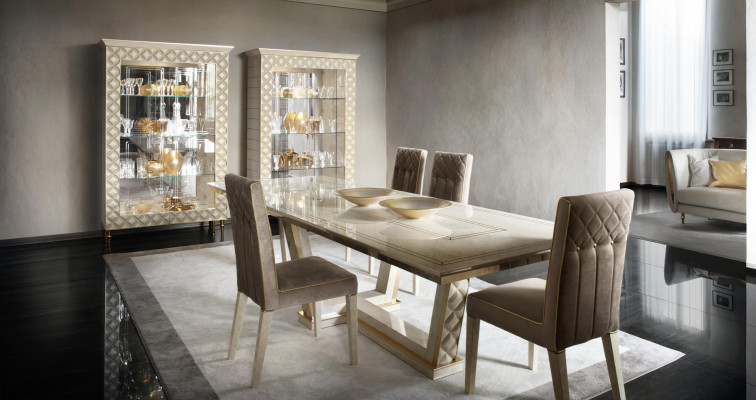 Eettafel + 8 stoelen Eetkamer tafel Rococo Barok Art Nouveau koninklijke luxe