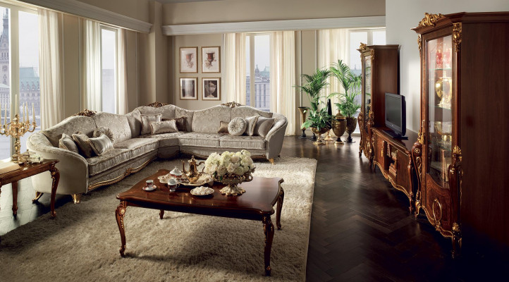 Klassiek design bank hoekbank woonlandschap bank bekleding zetel arredoclassic