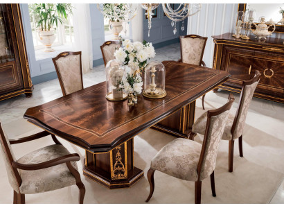 Meubel Tafel + 8x Stoel Sets Eetkamerset Hout Compleet Barok