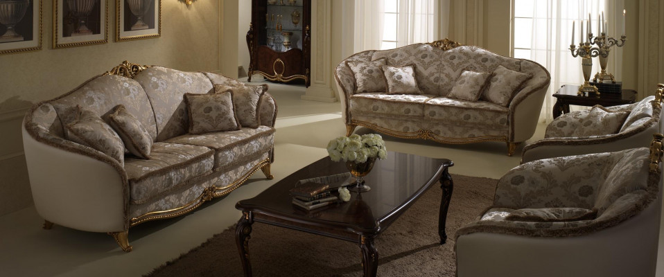 Bankstel Bankstel 3+3 Set Zit Design Beklede Banken Bankstel arredoclassic