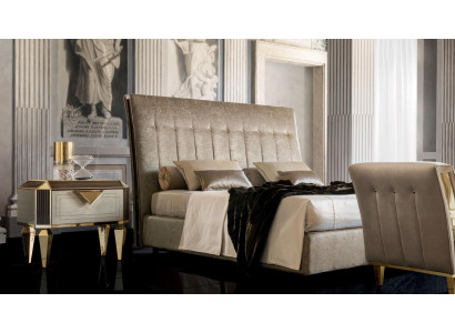 Bed 2x Nightstand 3 pcs. Bedroom Set Designer Luxury Beds Hotel Complete
