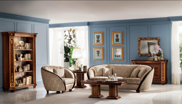 Luxe klasse 2+1 Italiaanse meubelbankstelbank bank nieuw arredoclassic™