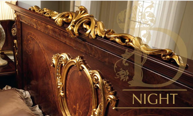 Tweepersoonsbed Bed Houten Ontwerp Bedden Antieke Stijl Barok Rococo 2x Nachtkastjes Nieuw