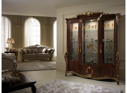 XXL vitrine glazen wandkast vitrinekast barok rococo stijl Jugendstil.