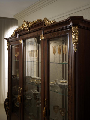 XXL vitrine glazen wandkast vitrinekast barok rococo stijl Jugendstil.