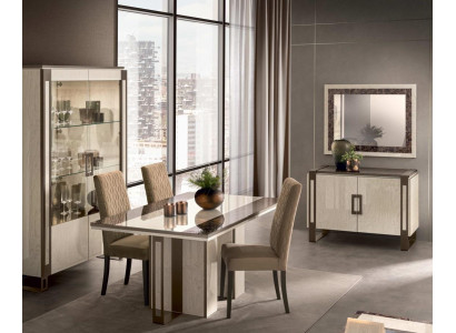 Eetkamerset 3-dlg. Eettafel Vitrine Dressoir modern eetkamer meubelset Italië